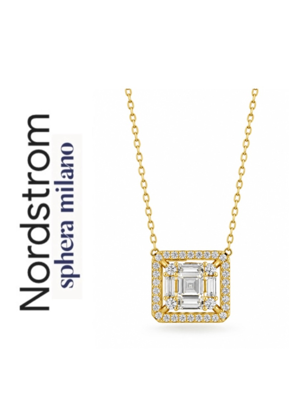 SPHERA MILANO Sterling Silver Illusion Pendant 925 SS 14k Gold Overlay